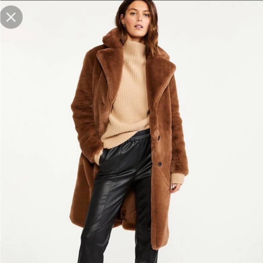 ISO! Ann Taylor Faux Fur Midi Coat in XS